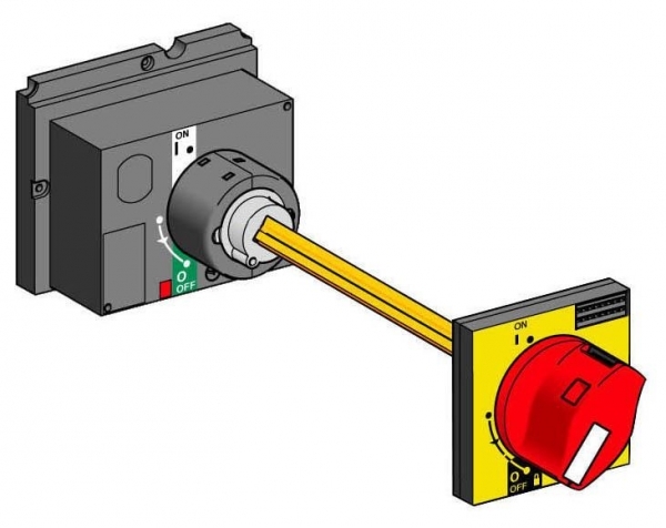 ВЫНОСНАЯ ПОВОРОТНАЯ РУКОЯТКА УПРАВЛЕНИЯ КРАСН/ЖЕЛТ.