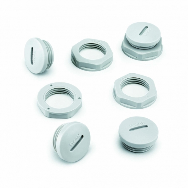 ЗАГЛУШКА M12 с ГАЙКОЙ пластиковая ЦВЕТ СЕРЫЙ