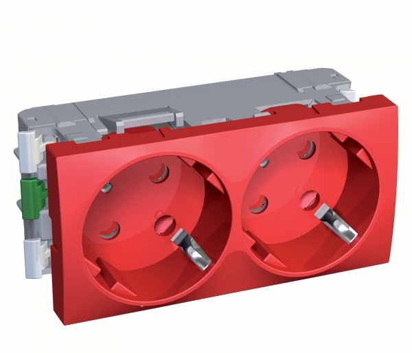 РОЗЕТКА Х2 45 2P+E ШТОР БЛОК КРАСНАЯ