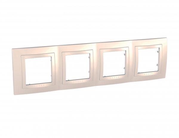 UNICA РАМКА с декоративным элементом, 4-постовая, БЕЖЕВЫЙ
