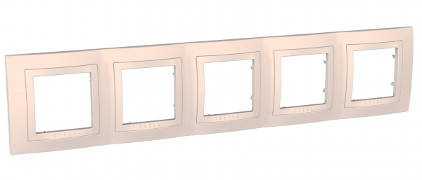 UNICA РАМКА с декоративным элементом, 5-постовая, БЕЖЕВЫЙ