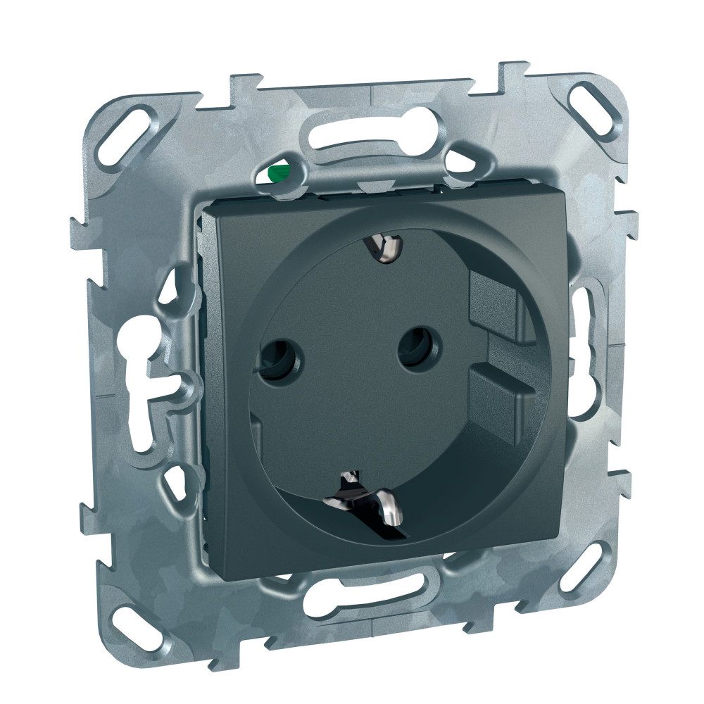 Розетка с з/к шторки б/зажим клеммы граф