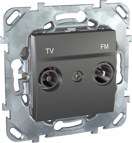 UNICA TOP РОЗЕТКА TV/FM, оконечная, ГРАФИТ