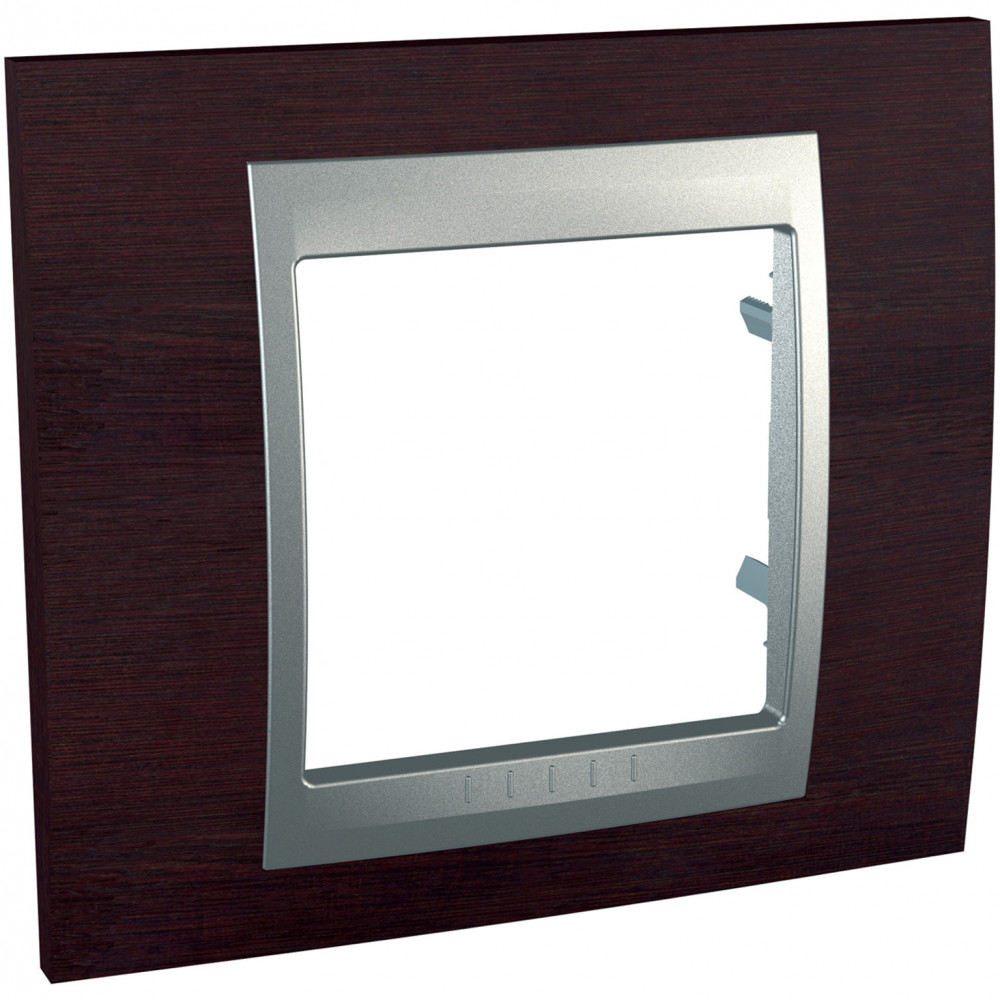 UNICA TOP РАМКА 1-постовая, АЛЮМИНИЙ/ВЕНГЕ