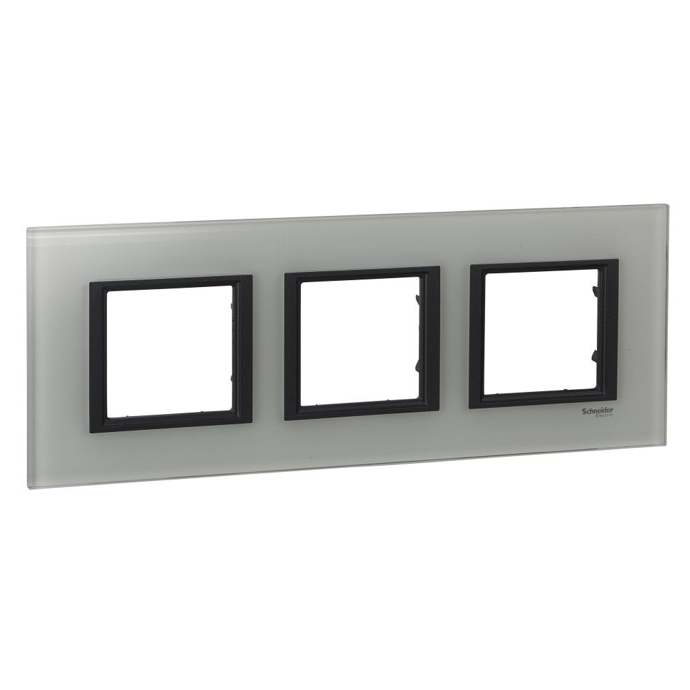 UNICA CLASS РАМКА 3-постовая, БЕЛОЕ СТЕКЛО