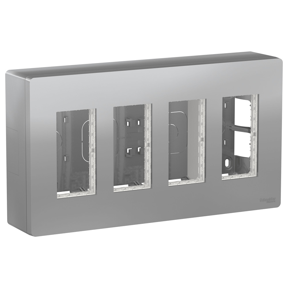 UNICA SYSTEM+ БЛОК открытой установки 4х2 алюминий.