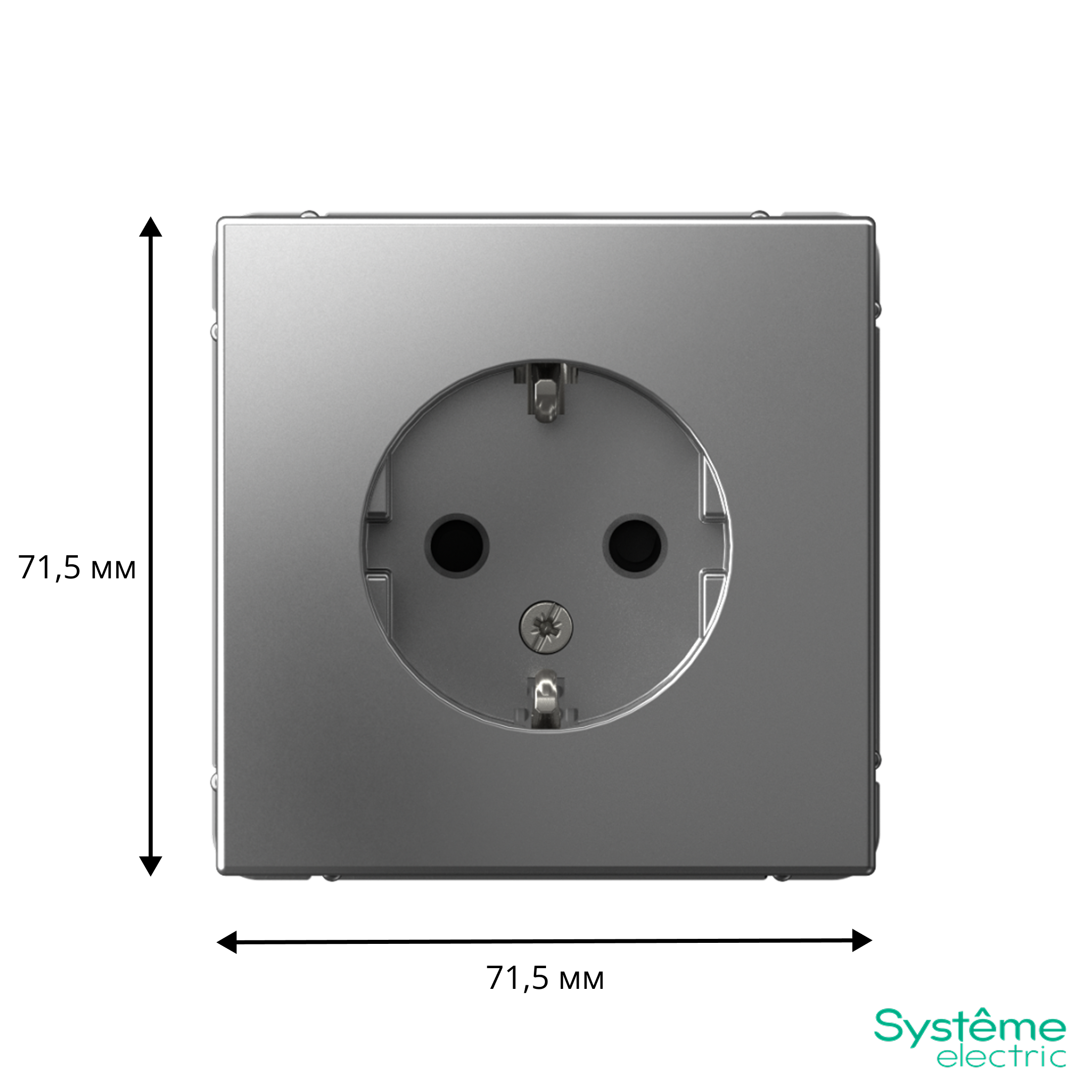 ARTGALLERY РОЗЕТКА с заземлением со шторками, 16А, механизм, СТАЛЬ