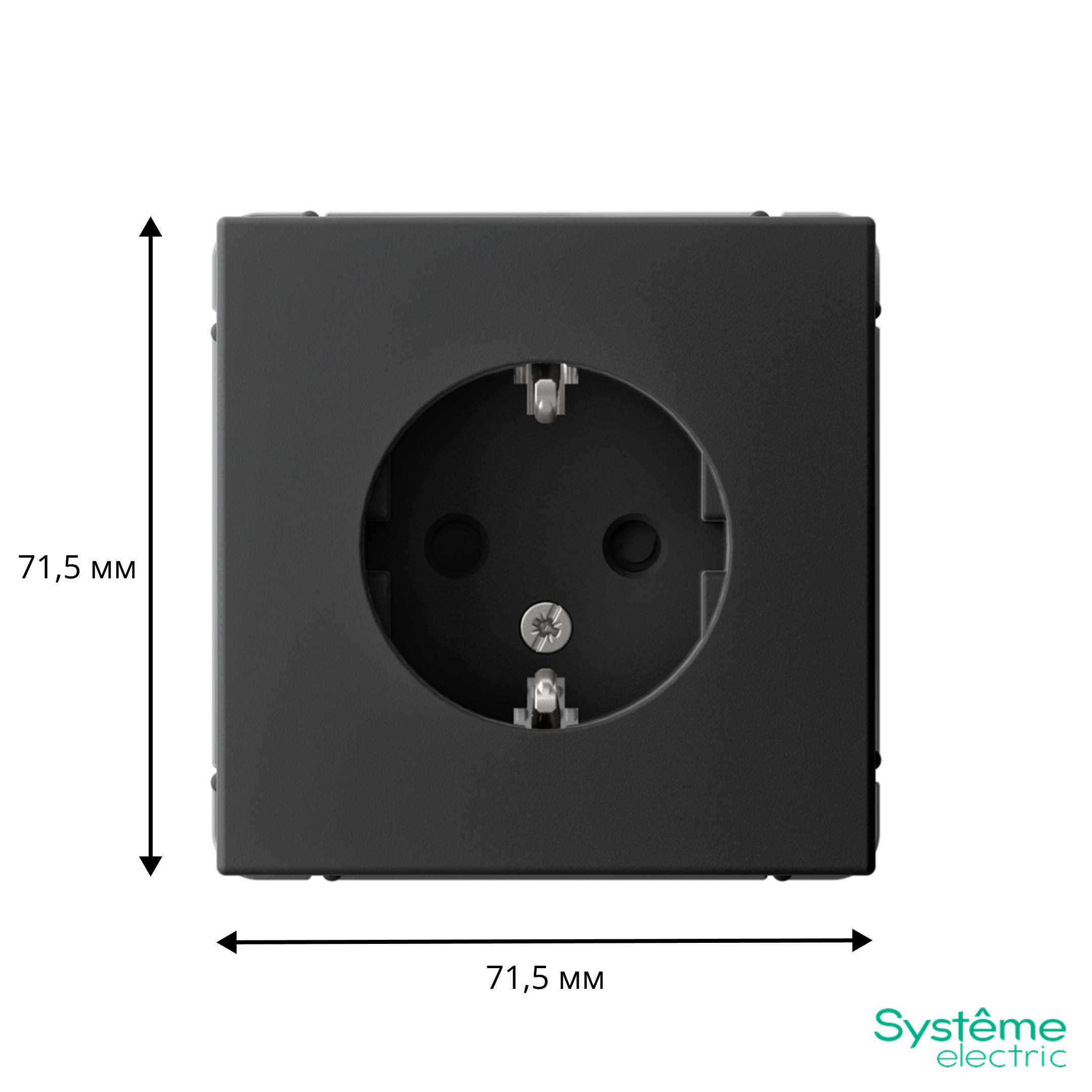 ARTGALLERY РОЗЕТКА с заземлением со шторками, 16А, механизм, КАРБОН