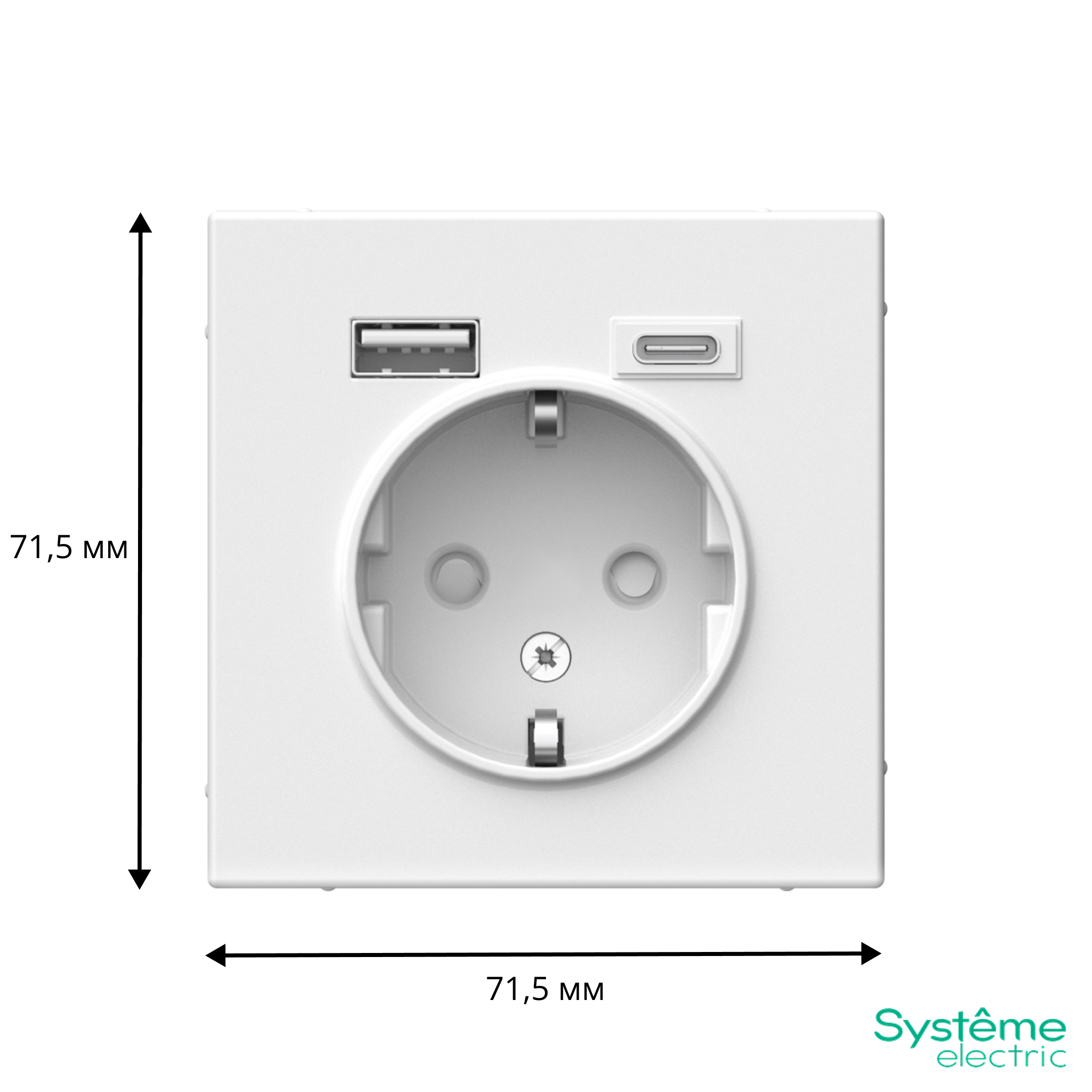 ARTGALLERY РОЗЕТКА 16А с 2 USB A+C, 5В/2,4А/3,0А, 2х5В/1,5А, механизм, БЕЛЫЙ