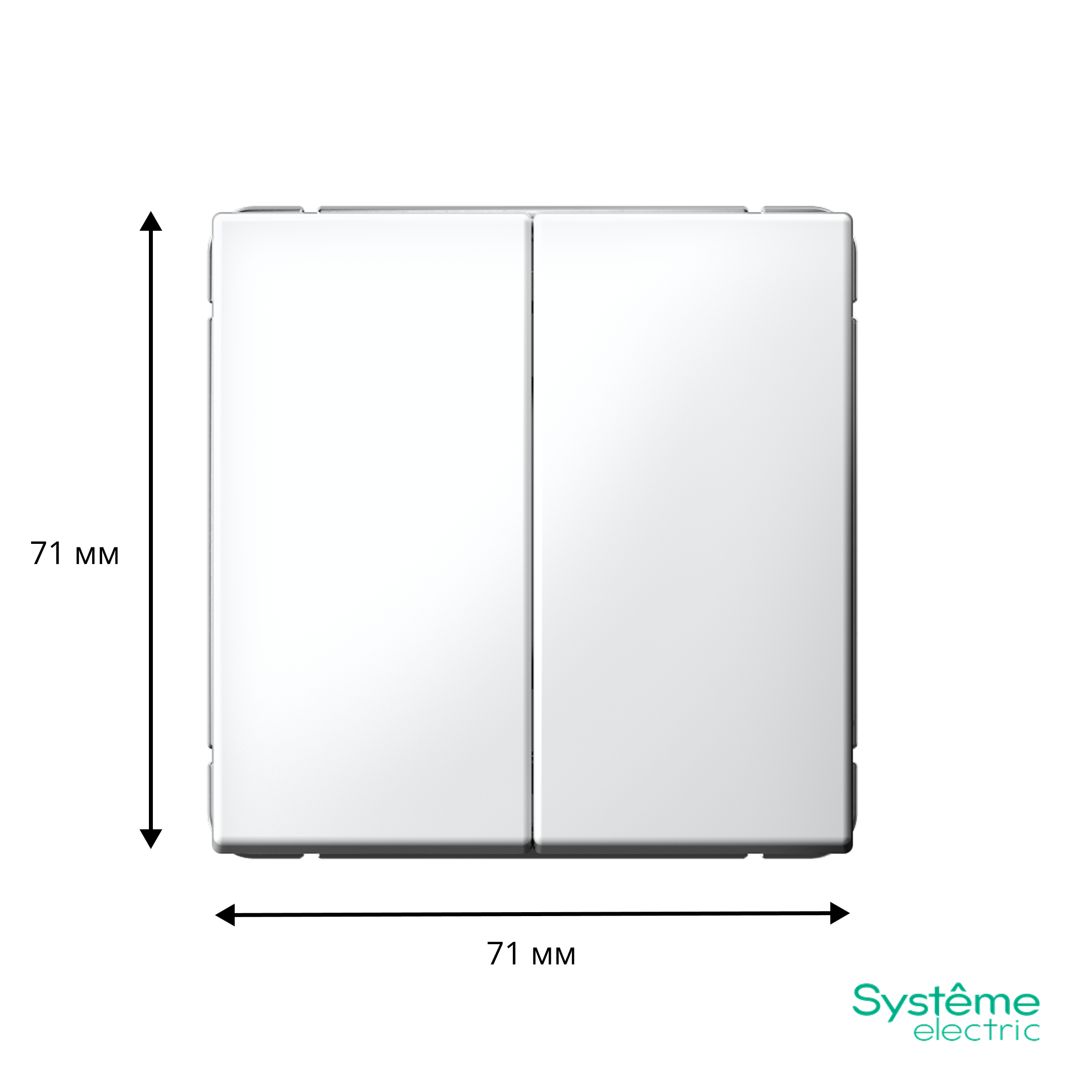 ARTGALLERY 2-клавишный ВЫКЛЮЧАТЕЛЬ КНОПОЧНЫЙ, сх.2, 10А, механизм, БЕЛЫЙ