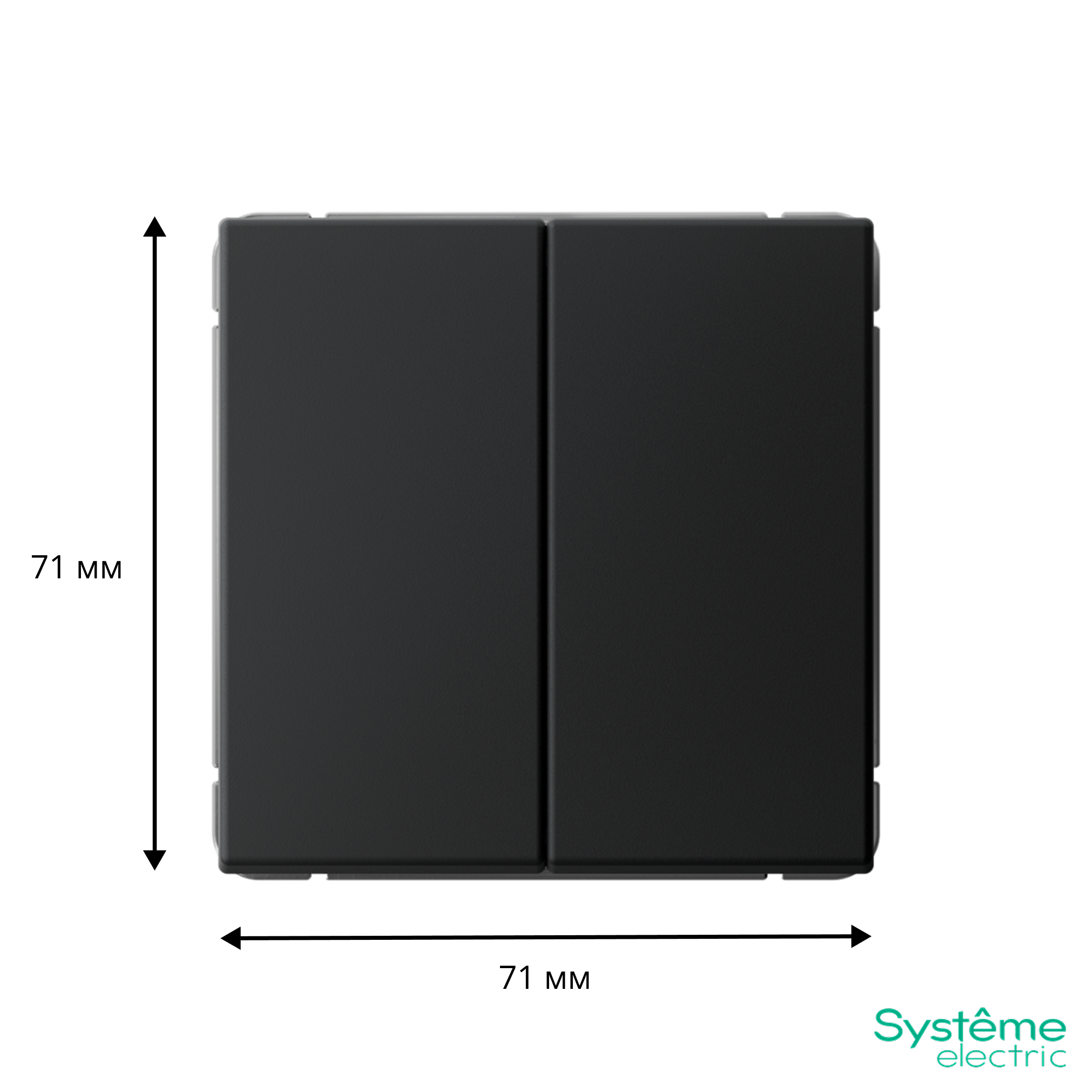 ARTGALLERY 2-клавишный ВЫКЛЮЧАТЕЛЬ КНОПОЧНЫЙ, сх.2, 10А, механизм, КАРБОН