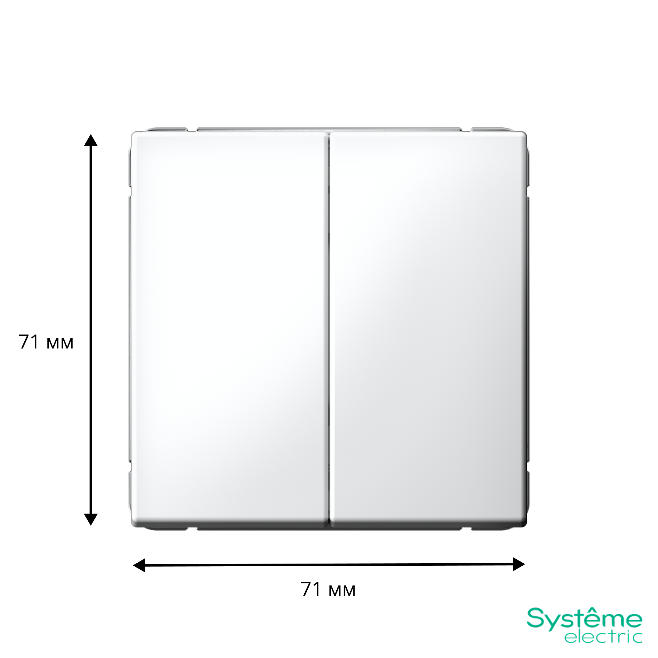 ARTGALLERY 2-клавишный ПЕРЕКЛЮЧАТЕЛЬ, сх.6/2, 10АХ, механизм, БЕЛЫЙ
