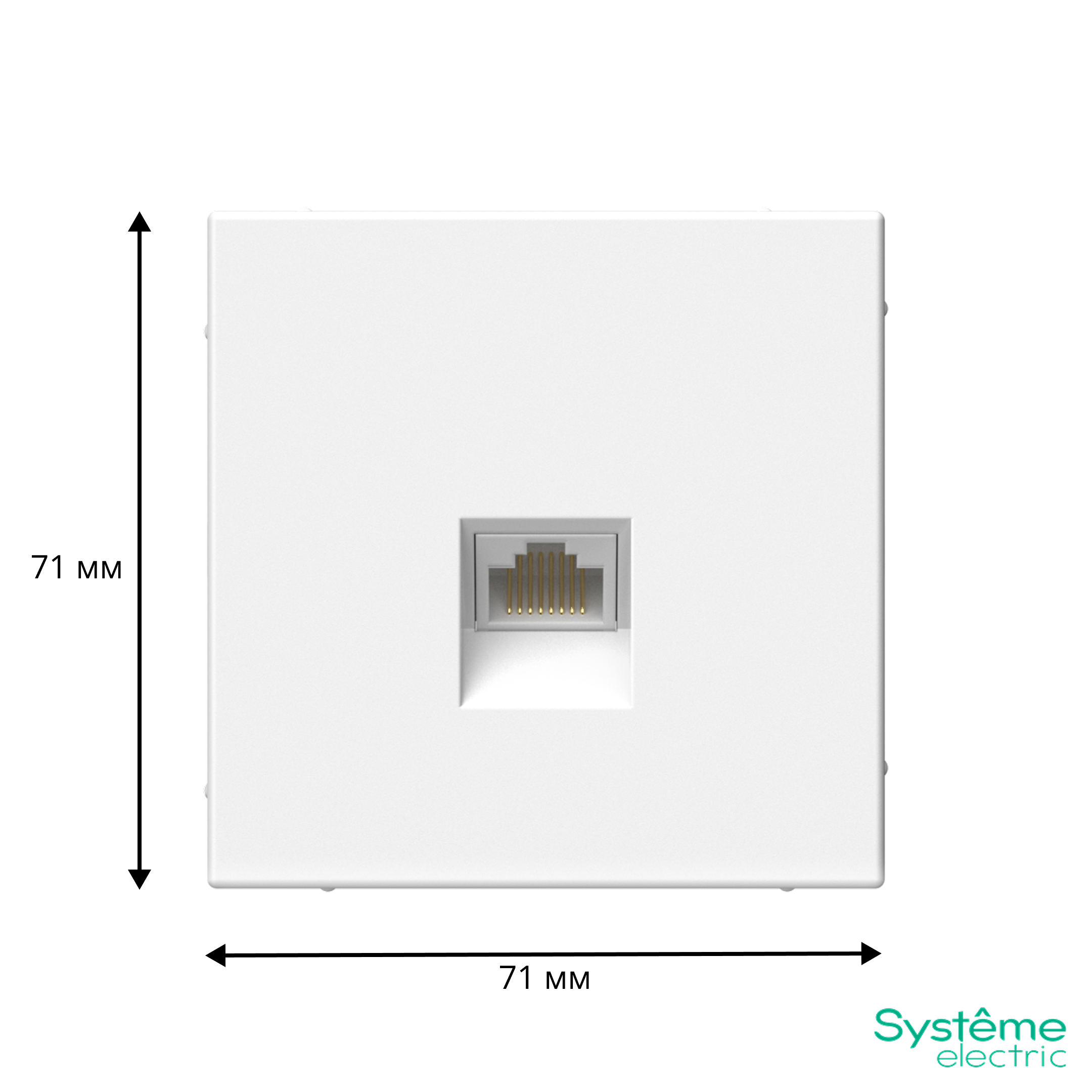 ARTGALLERY РОЗЕТКА компьютерная RJ45, кат. 6A, механизм, БЕЛЫЙ
