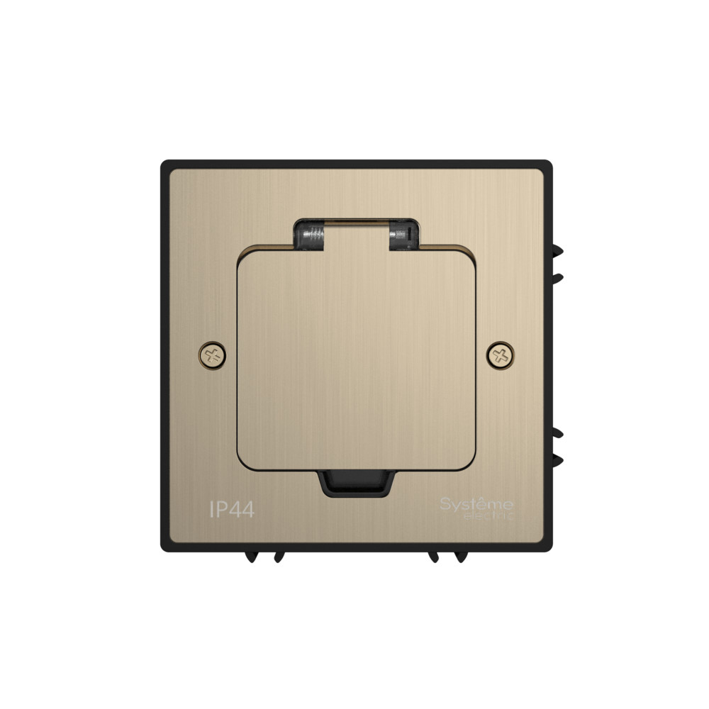 MultiDesk Лючок на 2 модуля IP44 с монтажной коробкой для бетонных полов НИКЕЛЬ, тип MDK20