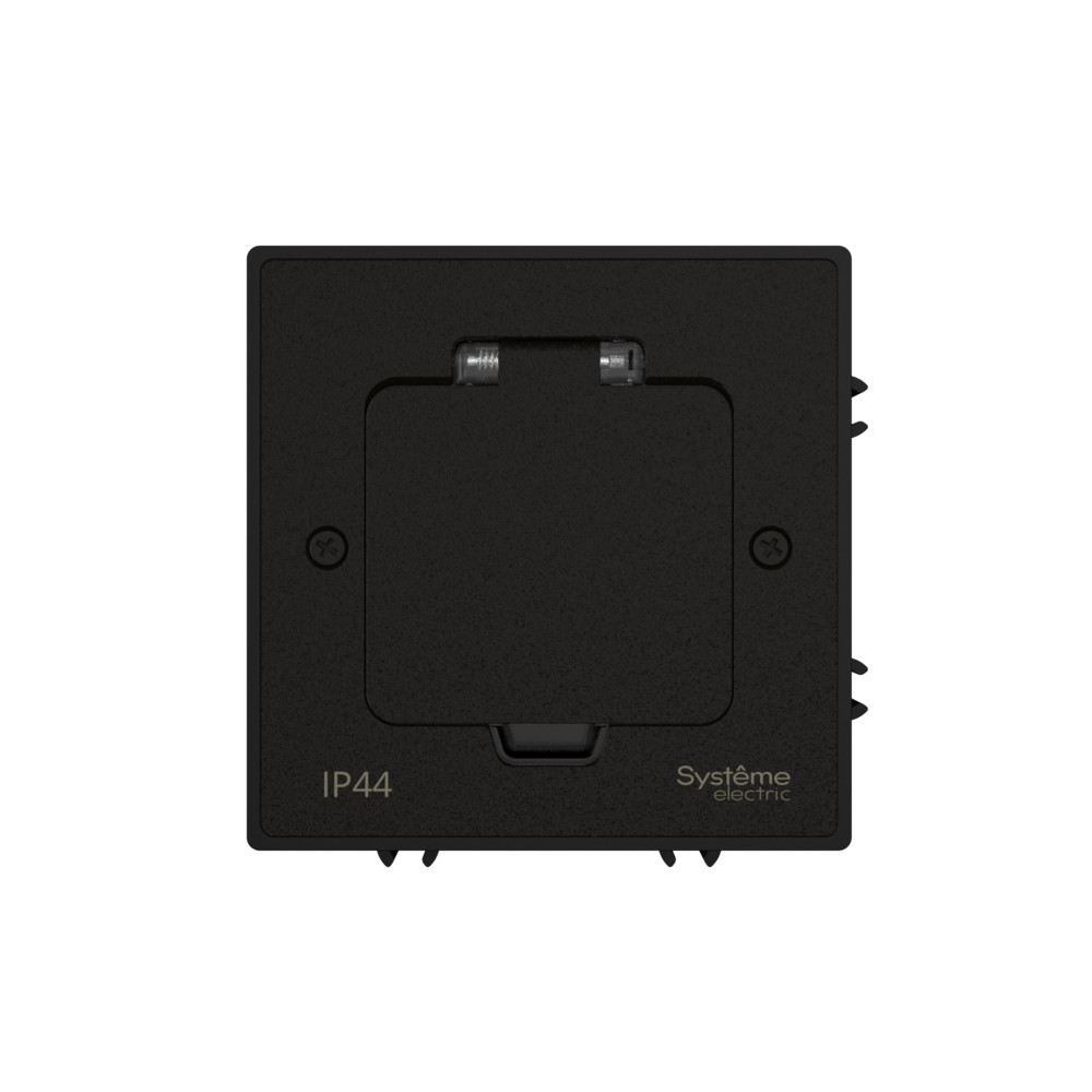 MultiDesk Лючок на 2 модуля IP44 с монтажной коробкой для бетонных полов ЧЁРНЫЙ матовый, тип MDK20