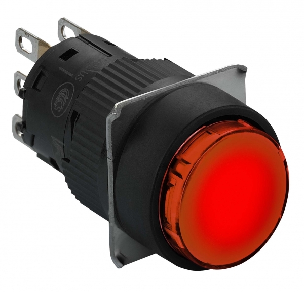 КНОПКА КРАСНАЯ, 16 ММ, ПРУЖИННЫЙ ВОЗВРАТ