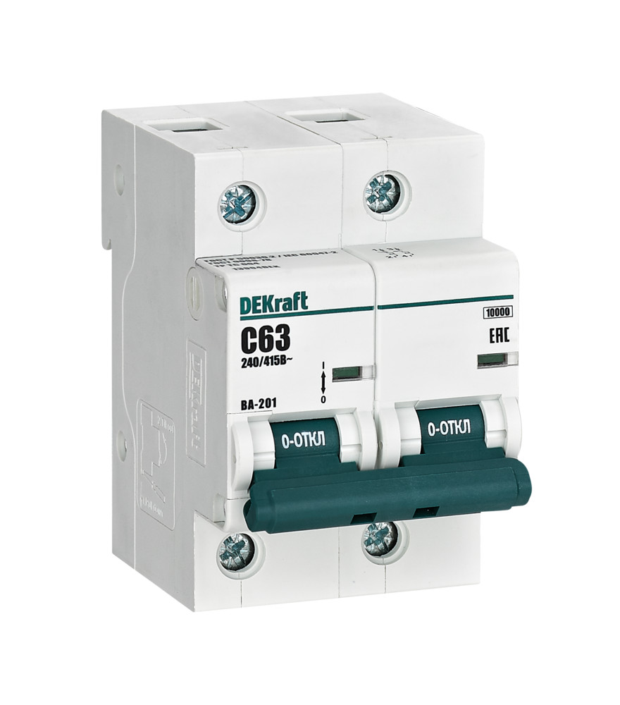 Автоматический выключатель ВА-201 2P 63А C 10кА