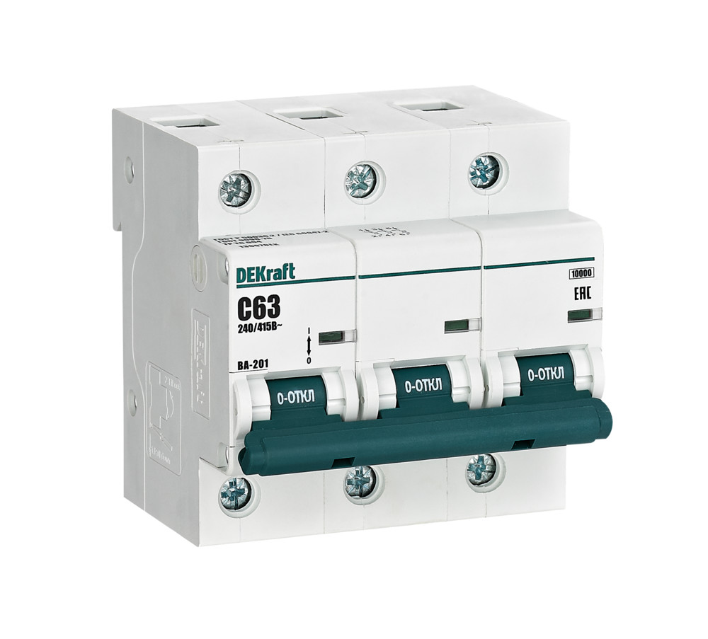 Автоматический выключатель ВА-201 3P 63А C 10кА