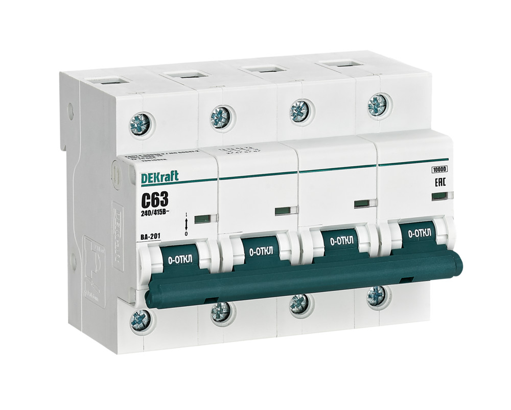 Автоматический выключатель ВА-201 4P 63А C 10кА