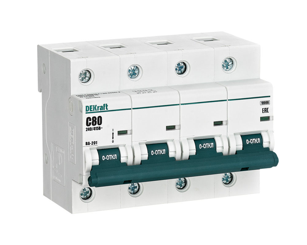 Автоматический выключатель ВА-201 4P 80А C 10кА