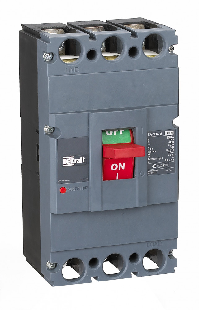 Силовой авт. выключатель 3P 400А c Ir=320А-400А 70кА ВА-334 DEKraf
