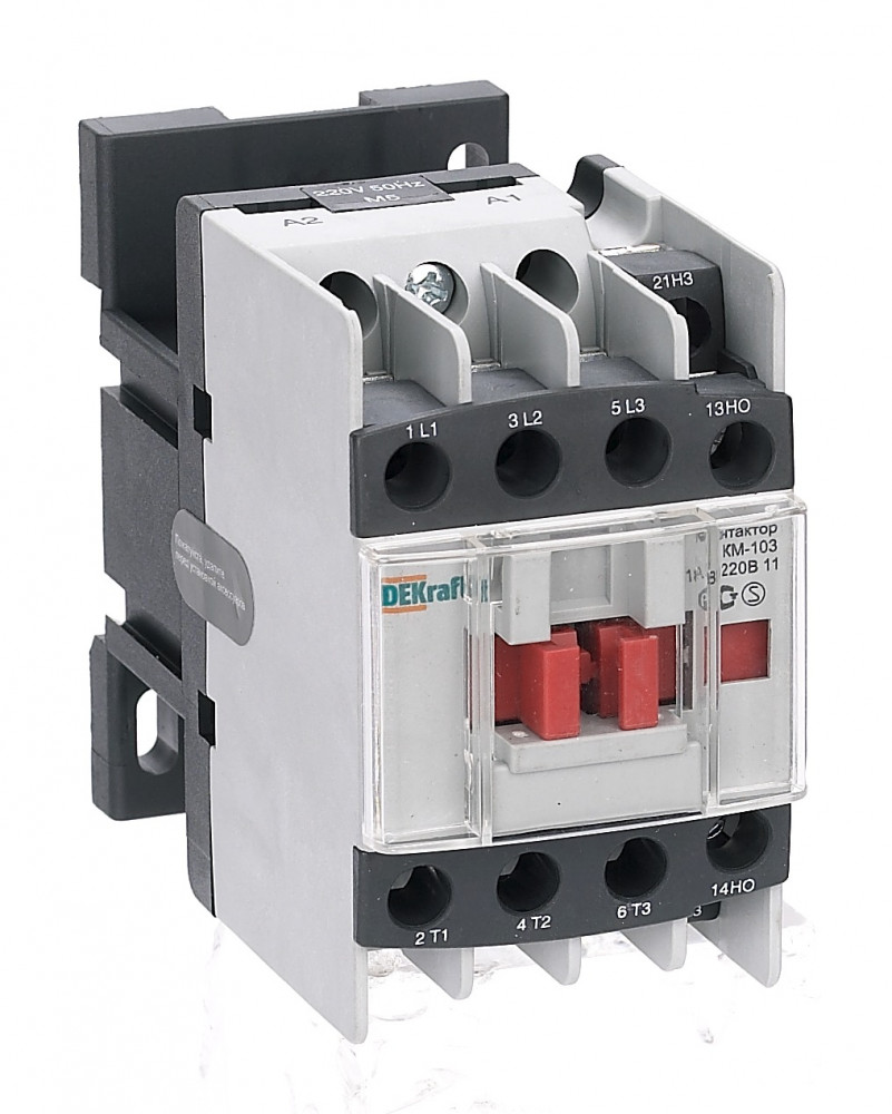Контактор 18А 24В АС3 1НО+1НЗ КМ-103 Dekraft