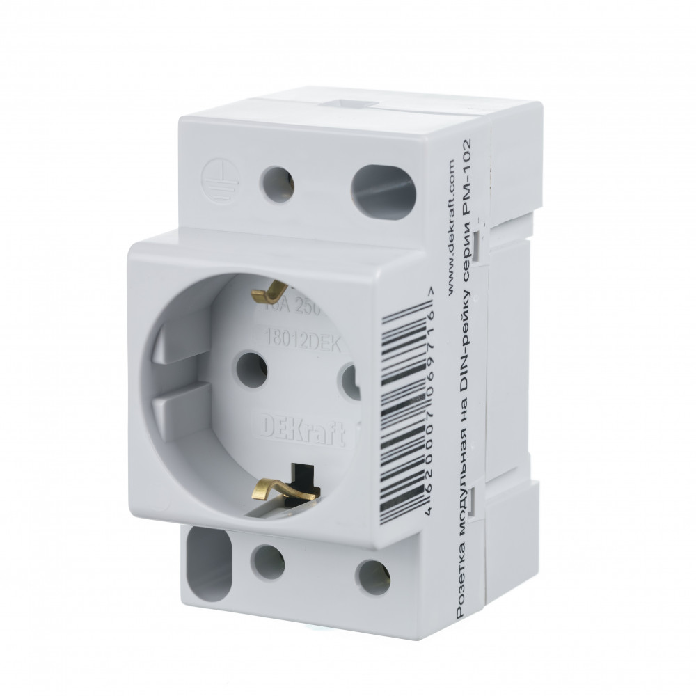 Розетка модульная на DIN-рейку 2P+PEN 16A 220В РМ-102