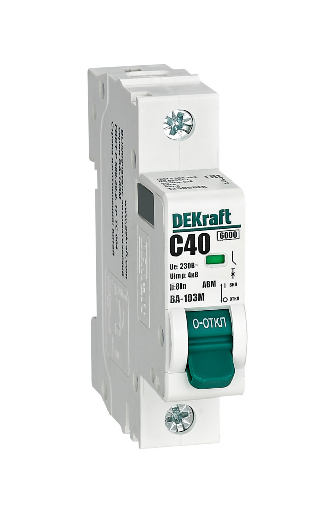 Автоматический выключатель ВА-103М 1P 40А C 6кА без теплозащиты