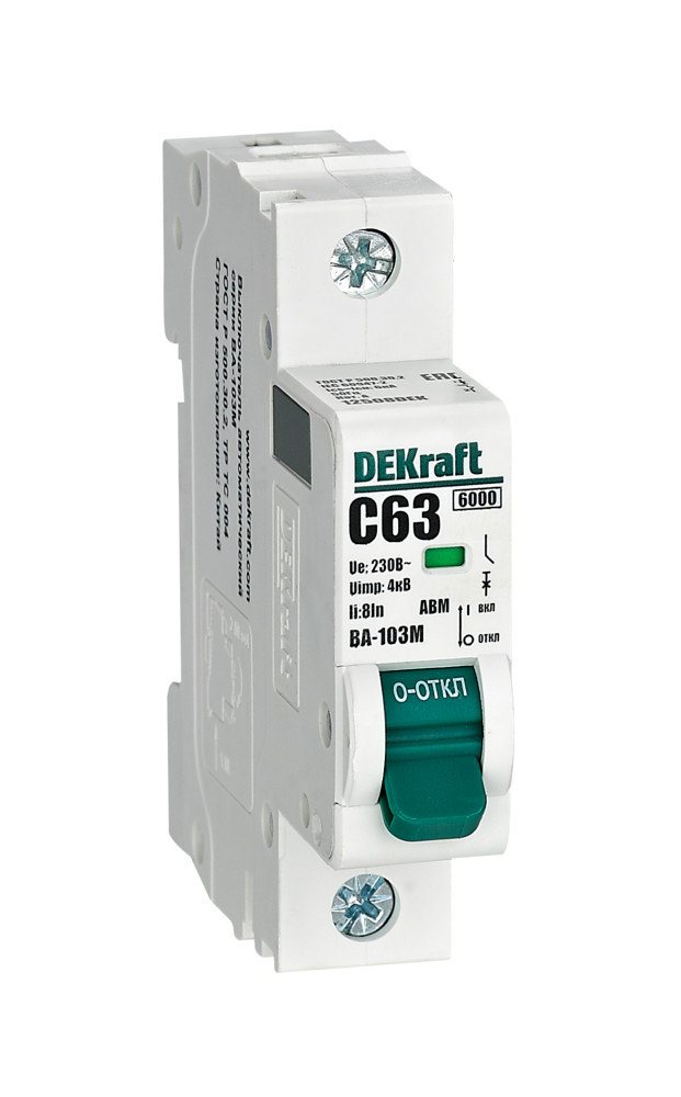 Автоматический выключатель ВА-103М 1P 63А C 6кА без теплозащиты