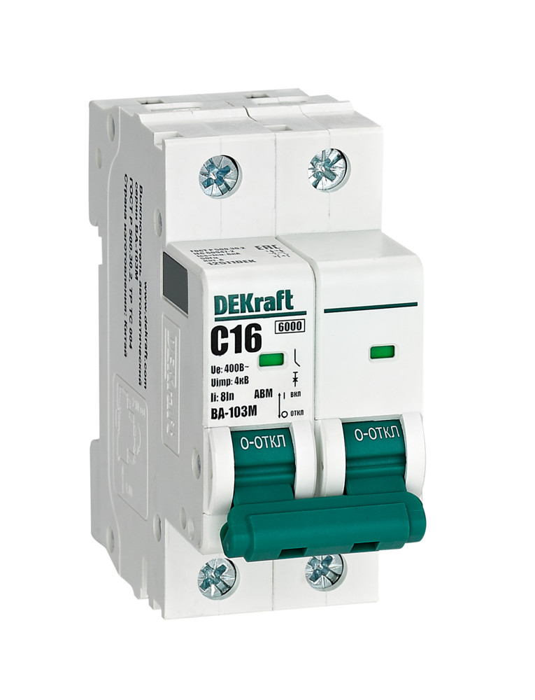 Автоматический выключатель ВА-103М 2P 16А C 6кА без теплозащиты