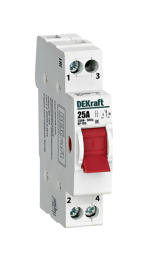 Трехпозиционный выключатель-разъединитель 1P 25A ВР-103