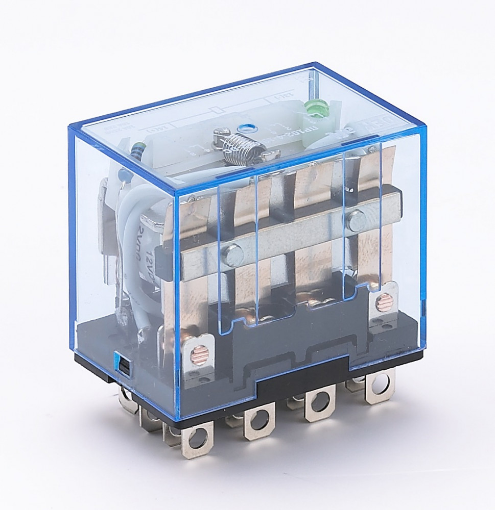 Промежуточное реле 4 конт. с инд. LED 10А 12В DC ПР-