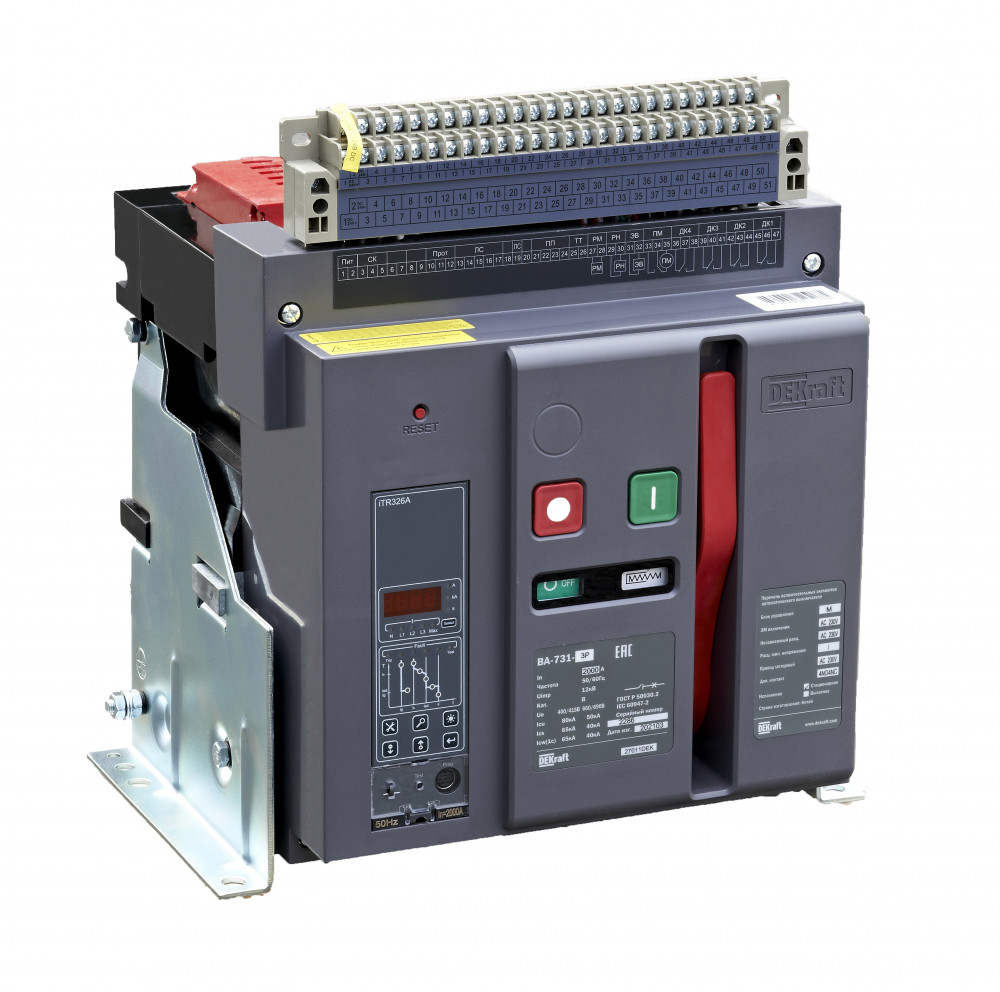 Воздушный авт. выключатель стационарный 3P 1250А 80кА расцепитель М ВА-731