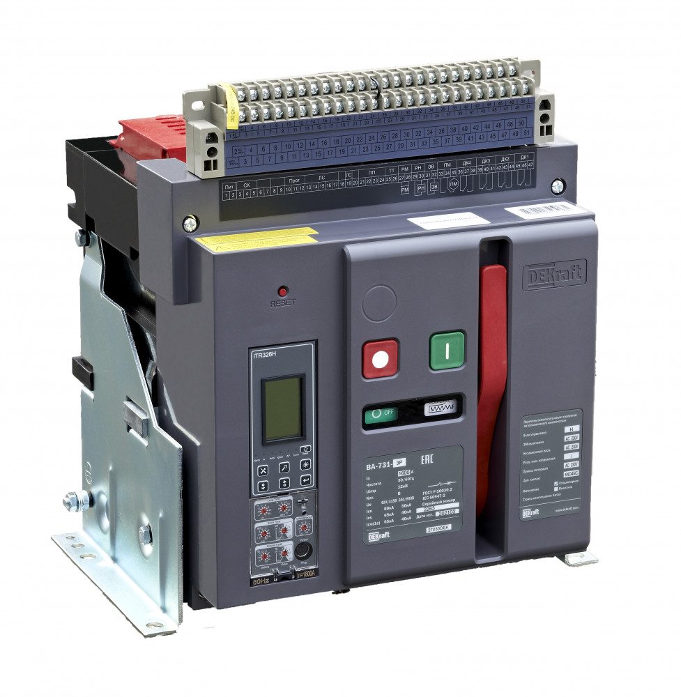 Воздушный авт. выключатель стационарный 3P 800А 80кА расцепитель Н ВА-731