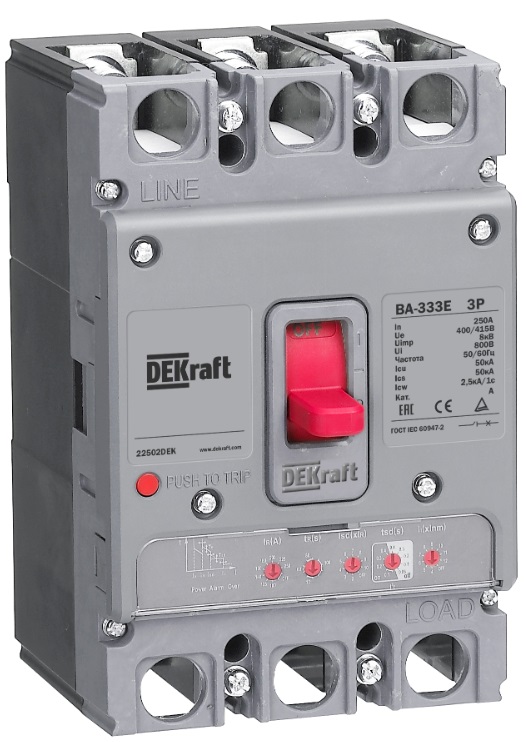 Силовой авт. выключатель с электрон. расц. 4P 125А 50кА ВА-333E
