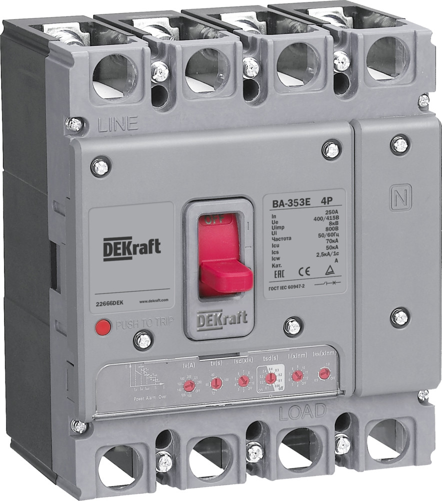 Силовой авт. выключатель с электрон. расц. 4P 32А 70кА ВА-353E