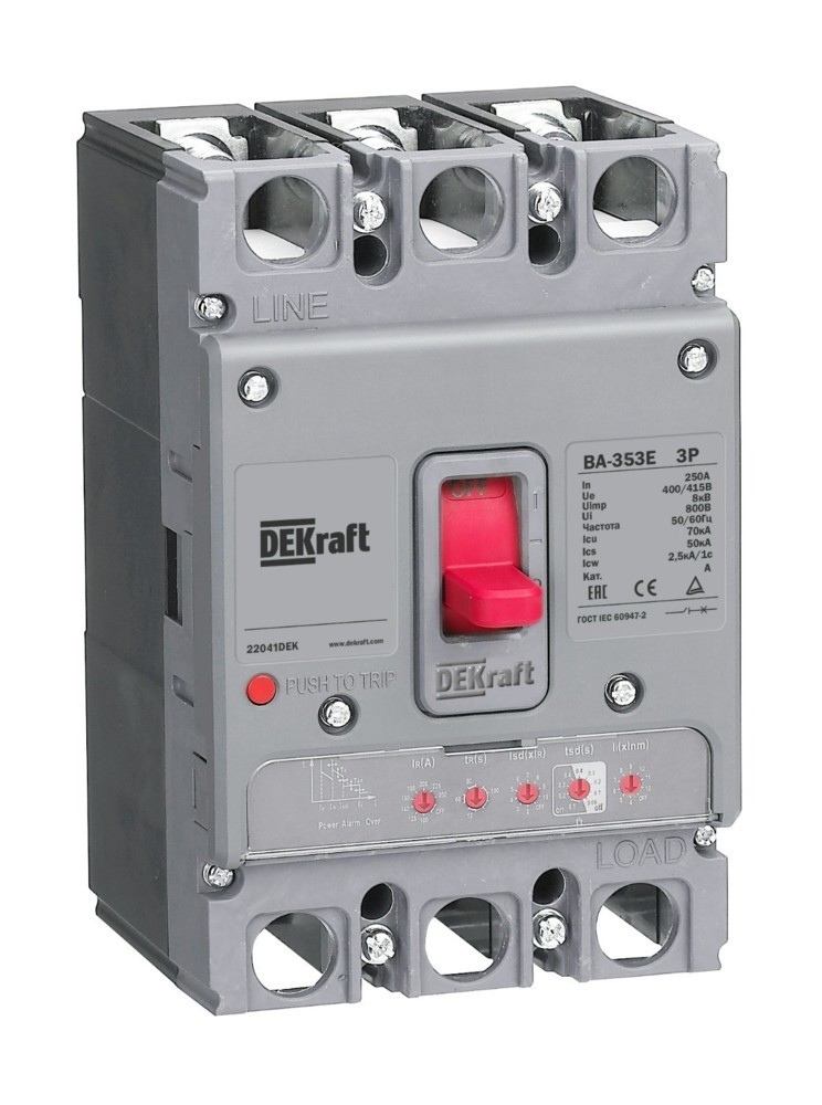 Силовой авт. выключатель с электрон. расц. 3P 100А 70кА ВА-353E
