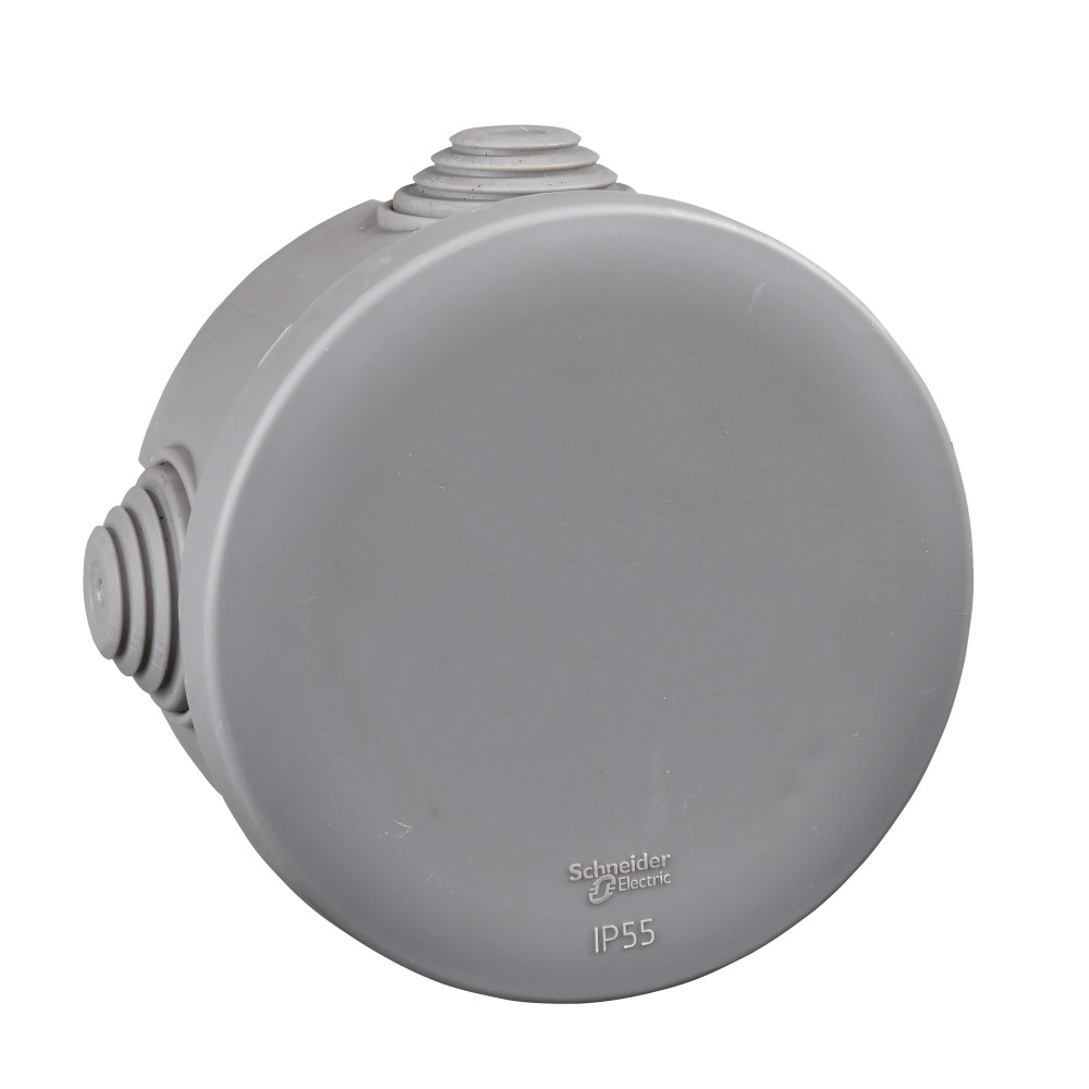 MULTIBOX Коробка распред. откр. установки D80x40, габариты D100х48, IP55, 4 сальника СЕРАЯ