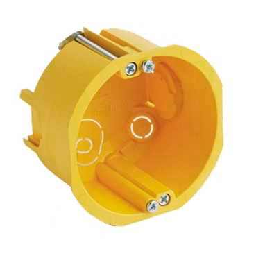 MULTIBOX Коробка установочная для полых стен D65x46 мм, глубина 47 мм, под коронку D68 ЖЁЛТАЯ