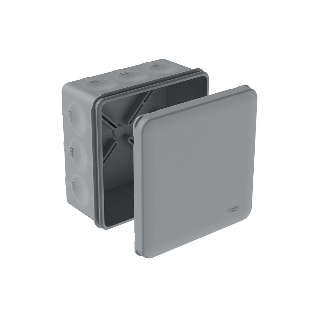 MULTIBOX Коробка распред. 100х100х50 IP66 с 12 мембр. вводами D20, под пистолет СЕРАЯ (со стикером)