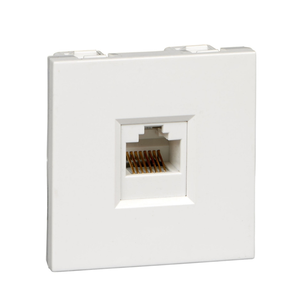 W45 РОЗЕТКА компьютерная 1хRJ45 кат. 5е UTP, 1 модуль (45х22.5 мм) БЕЛАЯ RAL9010