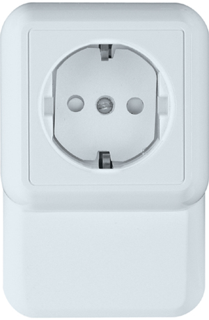 BLANCA О/У РОЗЕТКА с зазем. со шт. ПЛИНТУСН.МОНТ.ПЛ., 16А, 250В, БЕЛЫЙ, опт.уп.