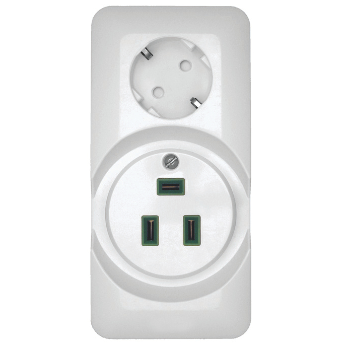 BLANCA О/У РОЗЕТКА комб: ДЛЯ ЭЛЕКТРОПЛИТЫ 32А+силовая, 16А, 250В, БЕЛЫЙ, опт.уп.