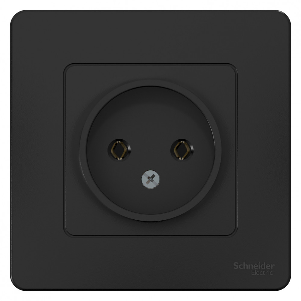 BLANCA С/У РОЗЕТКА без заземления без шторок, 16А, 250В, АНТРАЦИТ
