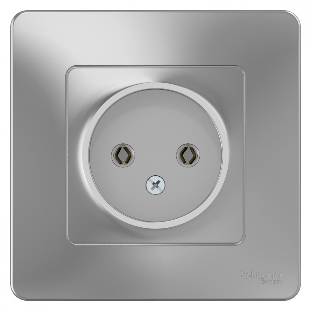 BLANCA С/У РОЗЕТКА без заземления без шторок, 16А, 250В, АЛЮМИНИЙ