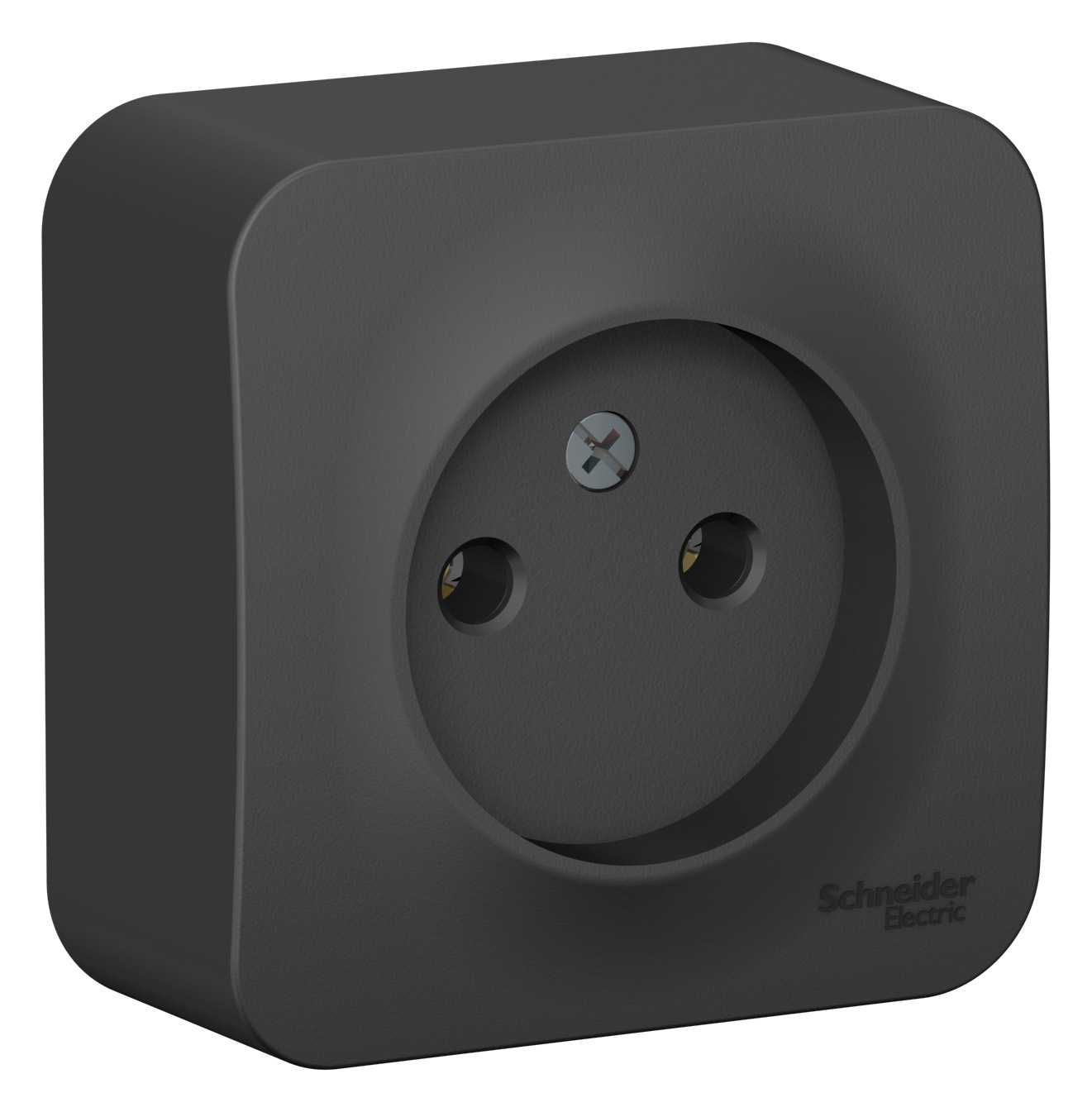 BLANCA О/У РОЗЕТКА без заземления без шторок, 16А, 250В, АНТРАЦИТ