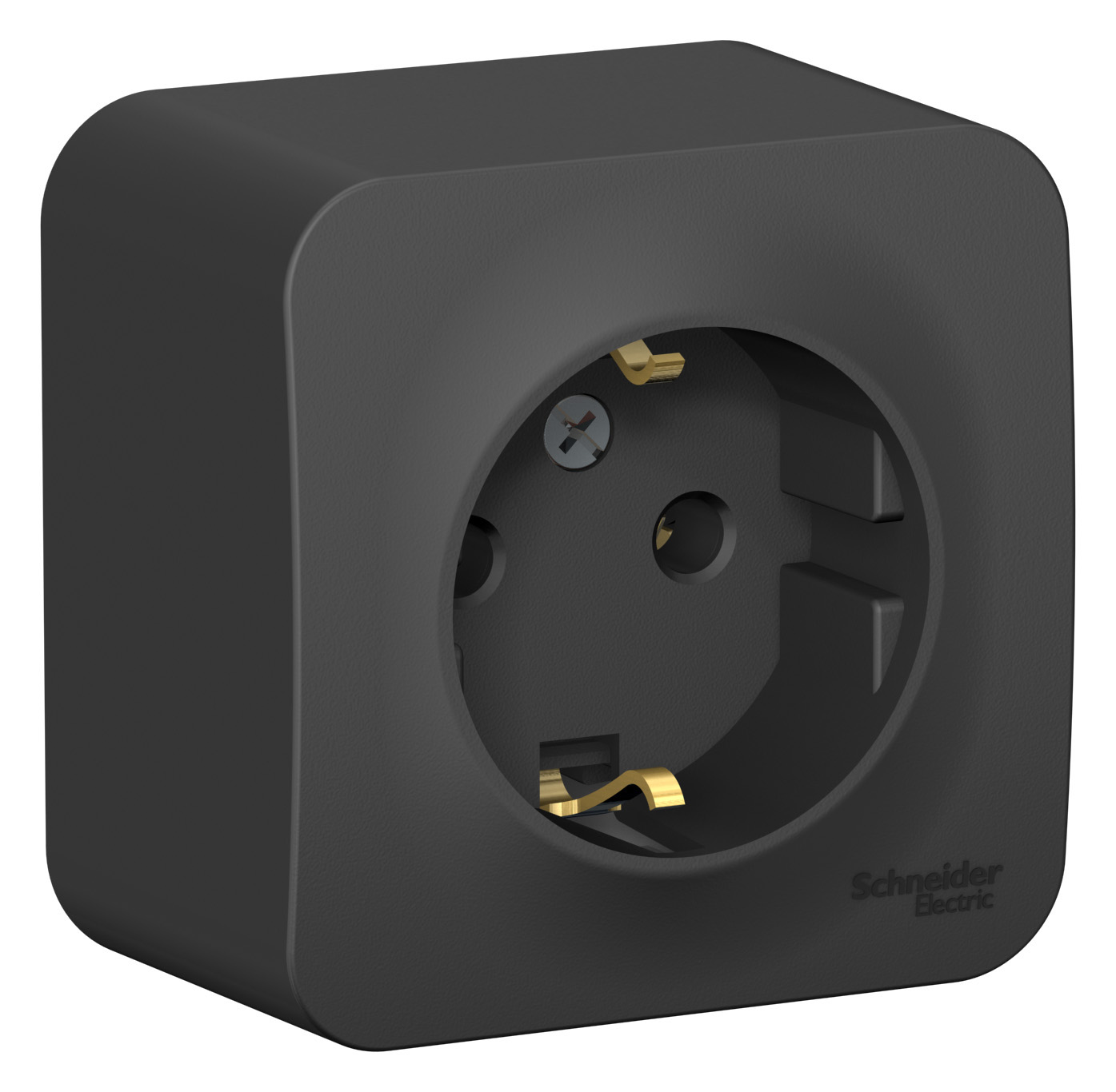 BLANCA О/У РОЗЕТКА с заземлением без шторок, 16А, 250В, АНТРАЦИТ