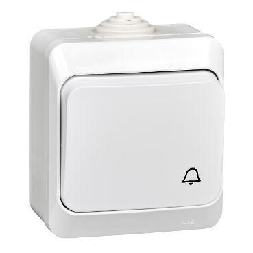 ЭТЮД IP44 О/У ВЫКЛЮЧАТЕЛЬ с самовозвратом 10 АХ, БЕЛЫЙ