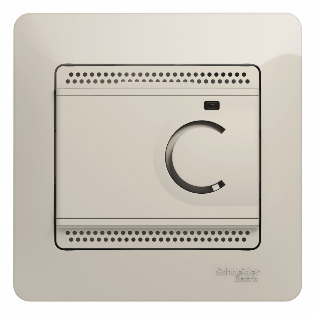 GLOSSA ТЕРМОСТАТ электронный для теплого пола с датчиком, 10A, в сборе, МОЛОЧНЫЙ