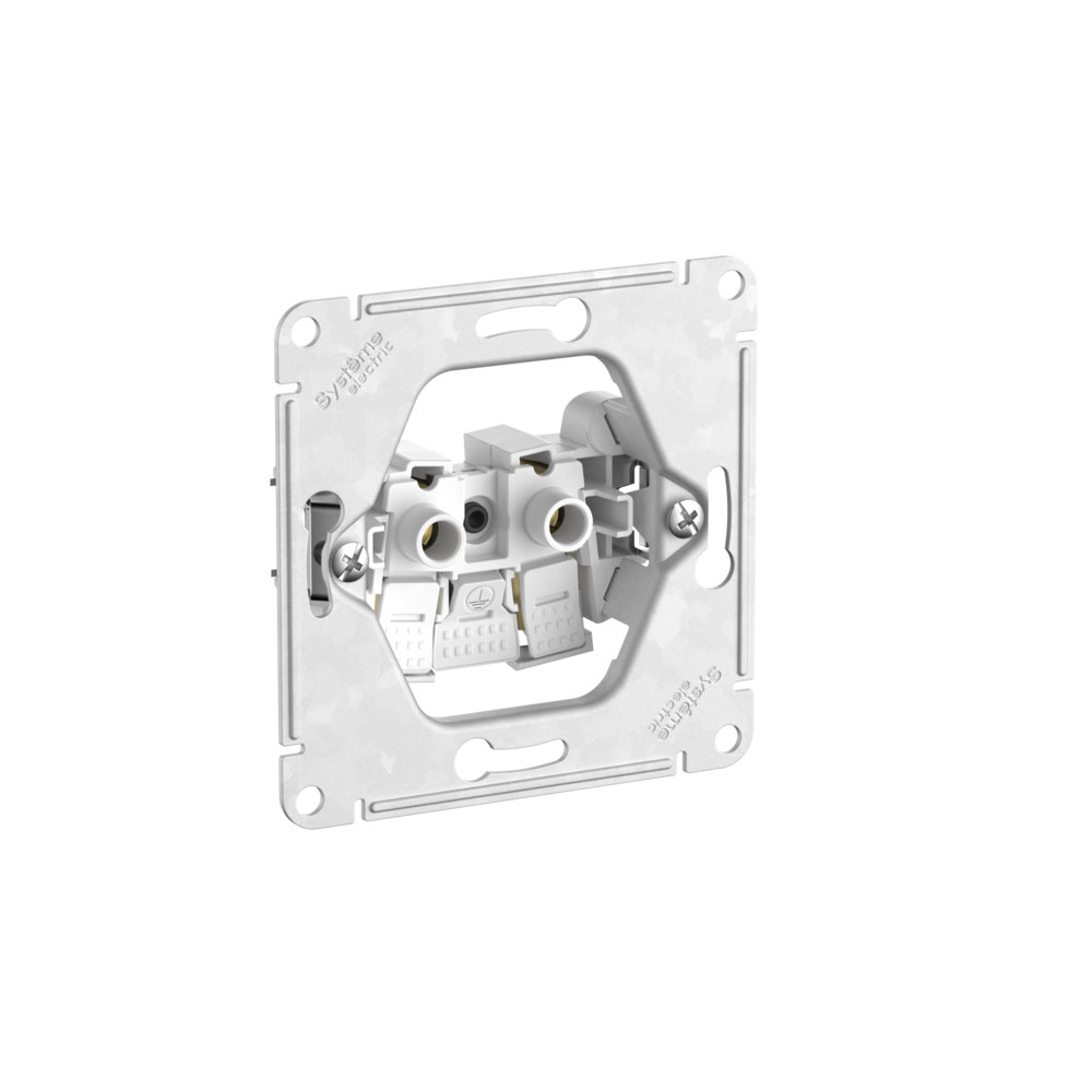 GLOSSA РОЗЕТКА без заземления без шторок, 16А, мех., быстрозажим. клем., БЕЛЫЙ